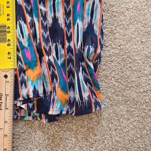 Xhilaration Blue Knit Top Aztec Multi Color Bottom Sleeveless Maxi Dress Size S - Picture 7 of 13